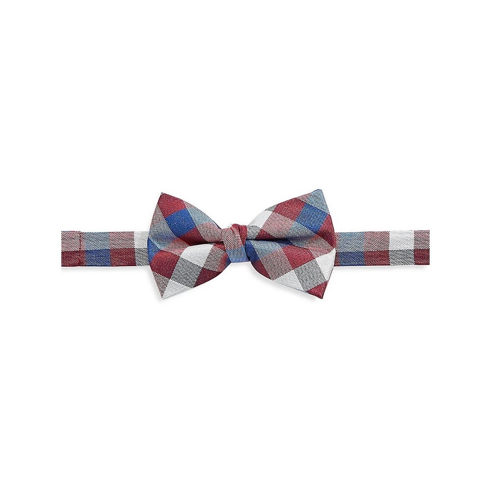 Ralph Lauren BNWT Boy’s Silk Blend Plaid Adjustable Bow Tie, Red & Blue, Size OS